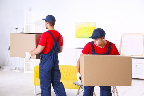 Team preparing a careful local house move in Merton