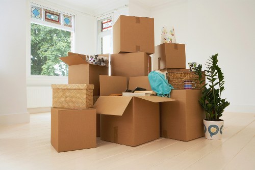 Packed moving truck in Merton with secured household items